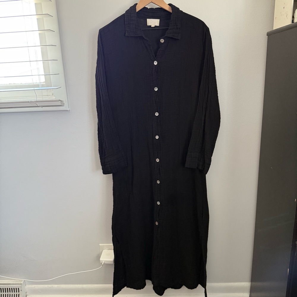 Honest Cotton One Size The Shell Shirt Midi Dress Cotton Gauze Sustainable